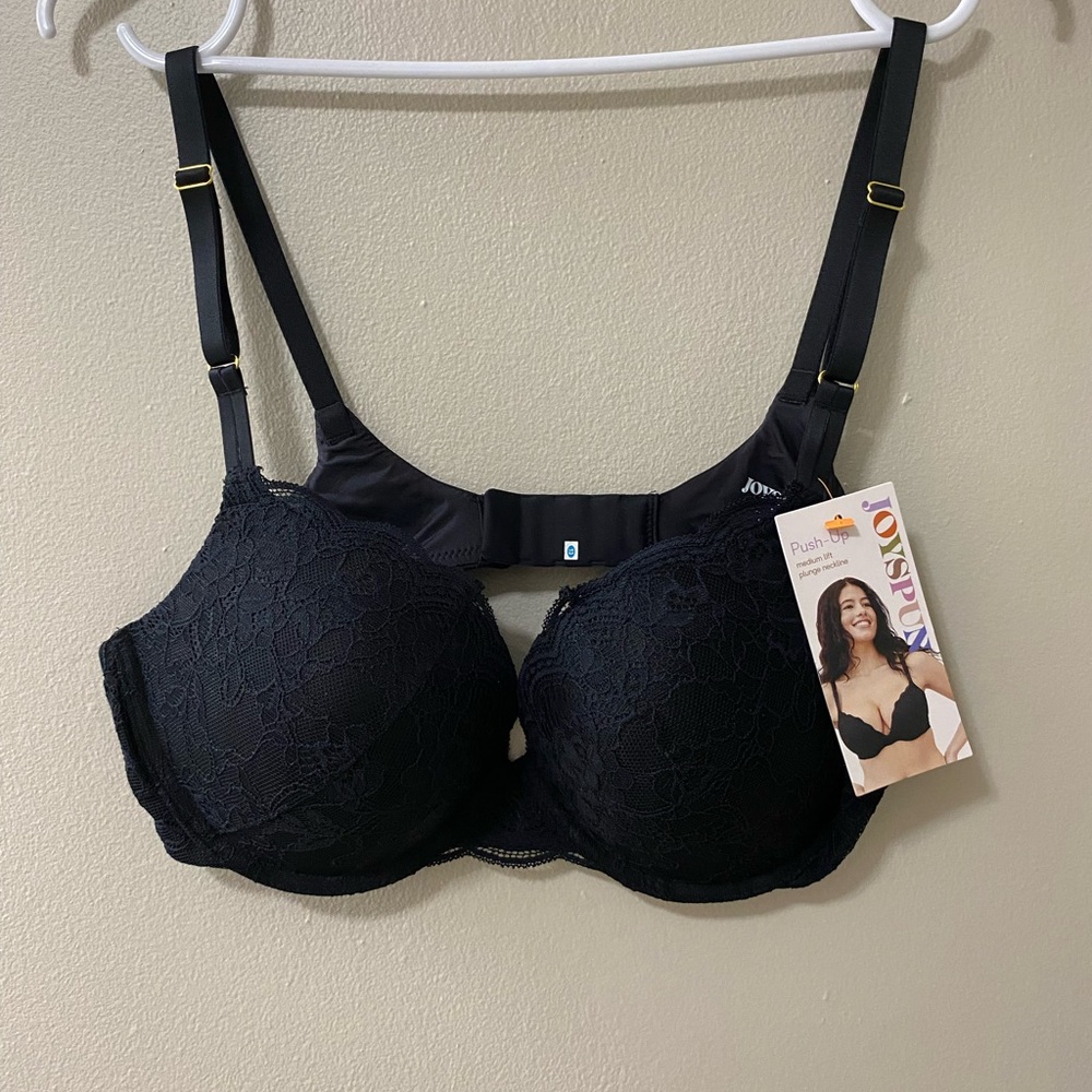 Joyspun push up bra lot 38B lace underwire black pink plunge new with tags - Picture 2 of 11